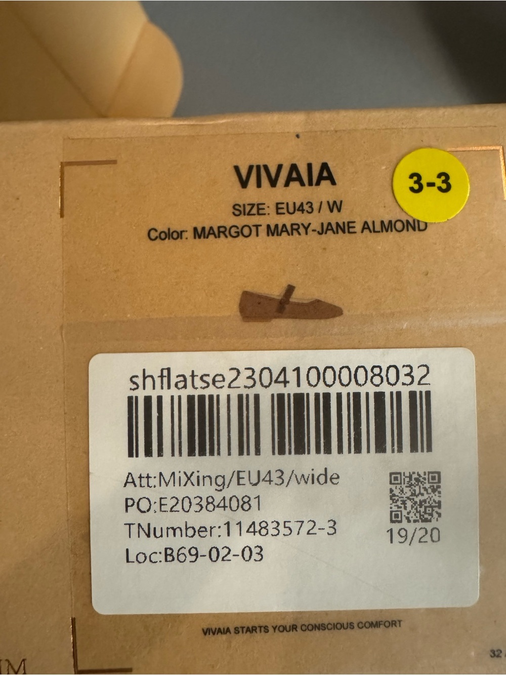 Vivaia Beige Mary Jane Flats with Buckle Strap - Picture 4 of 4